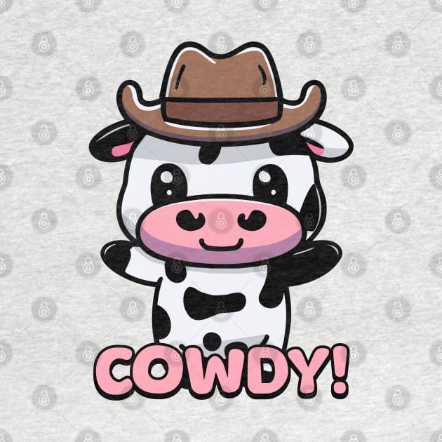Cowdy! Cute Cowboy Cow Cartoon by Cute And Punny